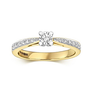 9ct Yellow Gold Diamond Solitaire Ring