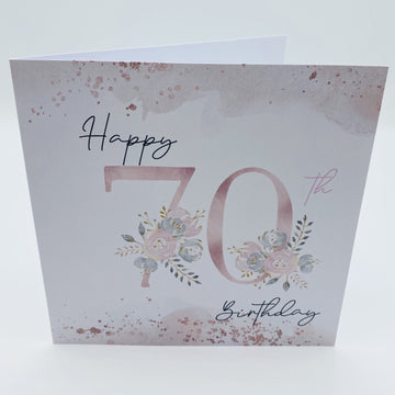 Floral 70th Birthday Card