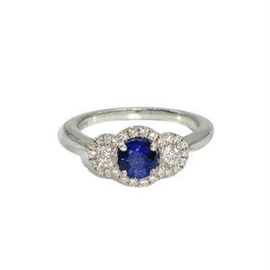 18ct White Gold, Sapphire and Diamond Ring