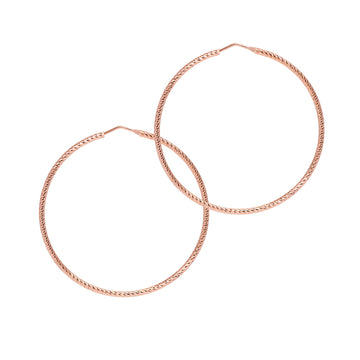 The Hoop Station | Sparkly Diamond Cut Roma Hoop Earrings | Rose Gold | 5 Size Options