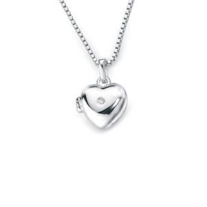 D for Diamond | Children’s Sterling Silver Heart Locket