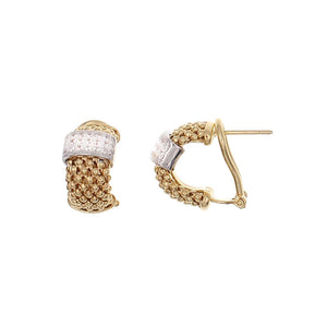 Textured 'Woven' Sparkly Gold Hoops - Silver