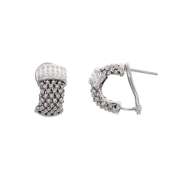 The Hoop Station | Silver Textured, Mesh, Sparkly Earrings
