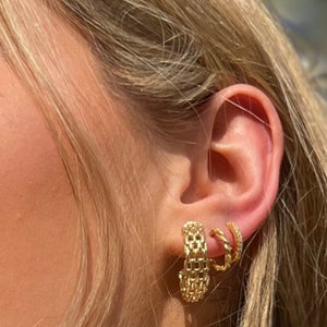 luxury textured mesh hoop earrings