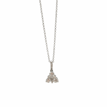18ct White Gold Diamond Pendant And Chain.