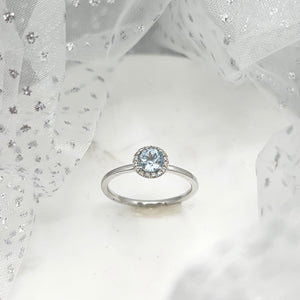 
            
                Load image into Gallery viewer, 9ct White Gold Blue Topaz &amp;amp; Diamond Ring
            
        