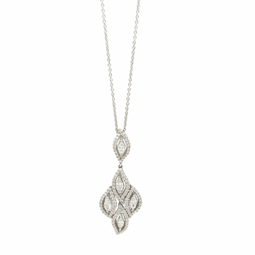 18ct White Gold, Fancy Diamond Pendant and Chain