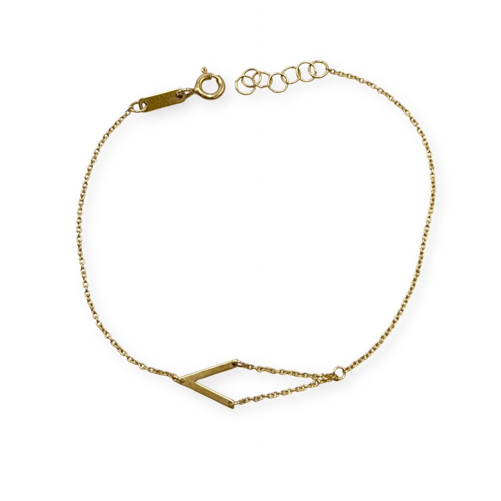 9ct Yellow Gold V Design Bracelet - Maudes The Jewellers