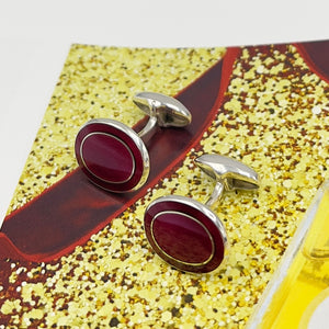 Philip Kydd Sterling Silver and Enamel Cufflinks - Maudes The Jewellers