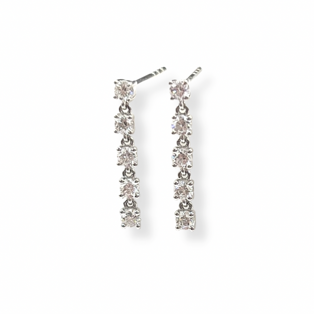 
            
                Load image into Gallery viewer, 18ct White Gold Diamond Drop Earrings
            
        
