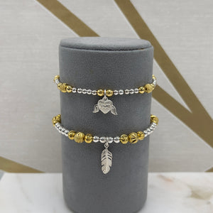 Ettie Gold and Silver Frosted Cupid Heart Bracelet