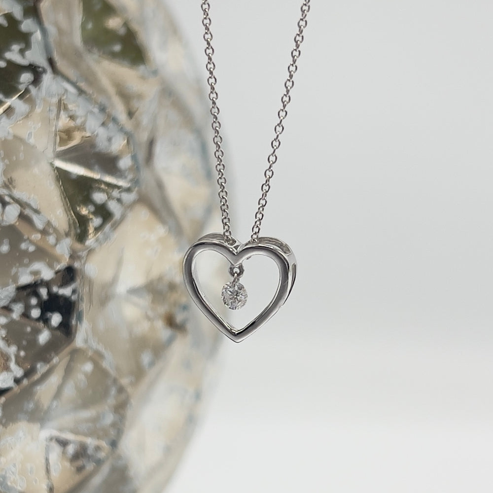 
            
                Load image into Gallery viewer, 9ct White Gold Diamond Heart Necklace
            
        