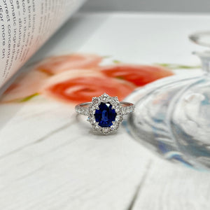 18ct White Gold, Sapphire and Diamond Ring - Maudes The Jewellers