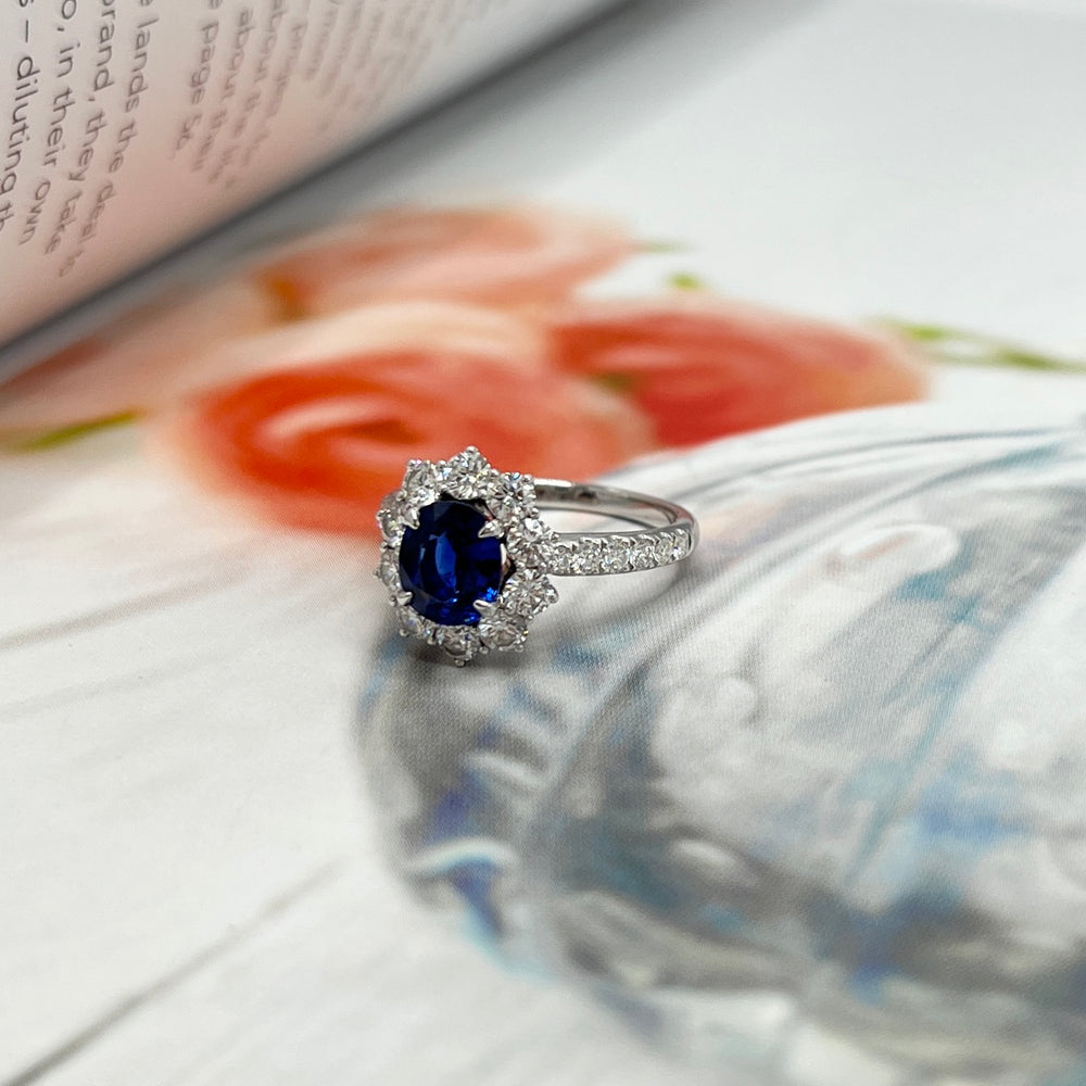 18ct White Gold, Sapphire and Diamond Ring - Maudes The Jewellers