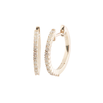 9ct Yellow Gold & Diamond Hoop Earrings