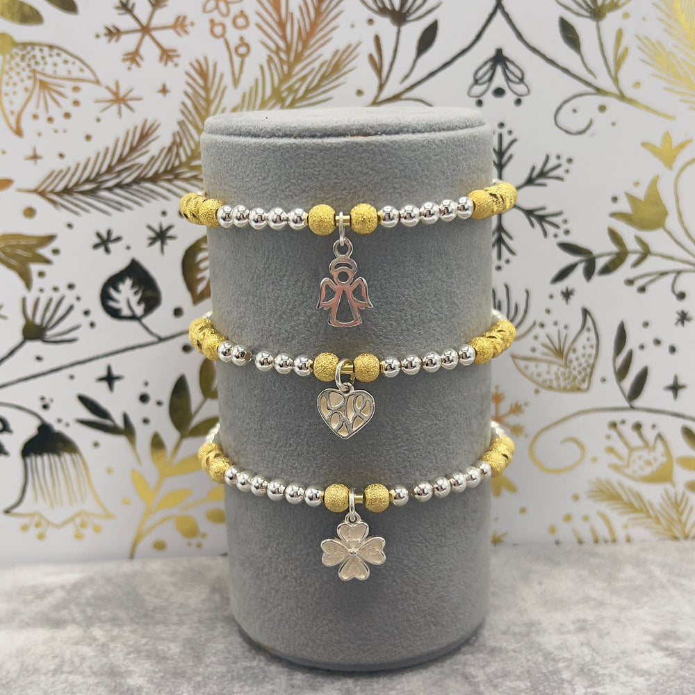 Ettie Gold and Silver Love Heart Bracelet