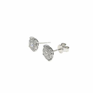 9ct White Gold Diamond Stud Earrings